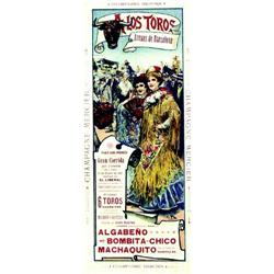 Champagne Mercier  C. Pla A los toros. Arenas de Barcelona. 1901.     Ortega   Valencia Aff. E....