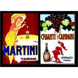Lot de 3 affiches.   Chianti Campani - Certaldo (Firenze)/ Martini - Torino - Martini & Rossi (x...