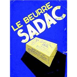 Le beurre Sadac   Beurre de table. Beurre garanti pur.      Maquette a la gouache signee / Gouac...