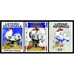 Lot de 3 projet pour la Loterie Nationale LEROUX AUGUSTE Projets non signes. Lot de 3 gouaches /...