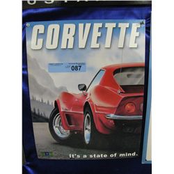 TIN CORVETTE SIGN