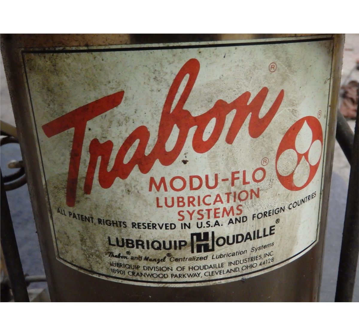 Trabon ModuFlo Lube System, No Main Tag, Additional Numbers HL25