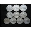 Image 2 : 10 ASSORTED 35% SILVER JEFFERSON WAR NICKELS