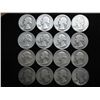 Image 1 : 16 ASSORTED WASHINGTON SILVER QUARTERS