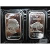 Image 1 : 2-1 OZ. .999 SILVER INGOTS BUFFALO / INDIAN