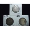 Image 1 : 1853,1853 & 1872 SEATED LIBERTY HALF DOLLARS