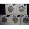 Image 1 : 5 ASSORTED WASHINGTON SILVER QUARTERS