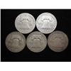 Image 2 : 5 ASSORTED FRANKLIN HALF DOLLARS