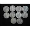 Image 2 : 10 ASSORTED 1930'S MERCURY DIMES