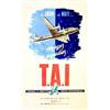 Image 1 : T.A.I     1948  P. CHAIGNON De jour, de nuit, voyagez, expediez. Compagnie de transport aerien i...