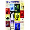 Europe - Air Frabce.  CARLU JEAN      IMP.S.A.Courbet   Paris Aff. N.E.    B.E.  B -  Manques dan...