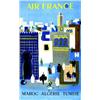 Air France - Maroc, Algerie, Tunisie VILLEMOT Hubert Baille & Cie Paris 1952 Aff. N.E. B.E. B +...
