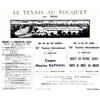 Le Tennis au Touquet en 1939   52eme Tournoi International - 11 epreuves - Coupes Maurice Raphaël...