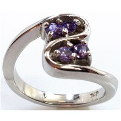 Sterling Silver .925 4 Gem Stone Ring