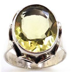 Sterling Silver .925 Lemon Quartz Ring