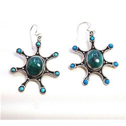 Sterling Silver .925 Vintage Turquoise Earrings