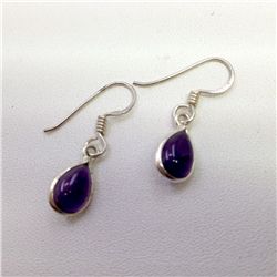 Sterling Silver .925 Vintage Amethyst Earrings