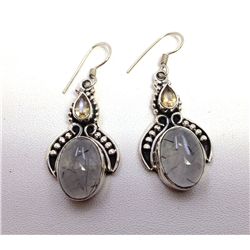 Sterling Silver .925 Moon Stone Earrings