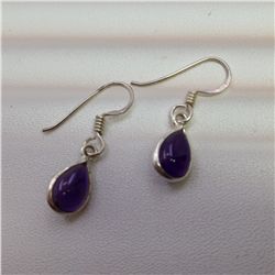 Sterling Silver .925 Vintage Amethyst Earrings