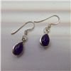 Image 1 : Sterling Silver .925 Vintage Amethyst Earrings