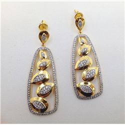 Sterling Silver .925 Vintage Gold Tone Earrings