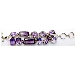 Sterling Silver .925 Amethyst Bracelet