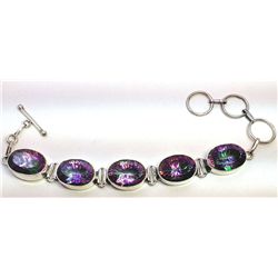 Sterling Silver .925 Vintage Mystic Topaz Bracelet