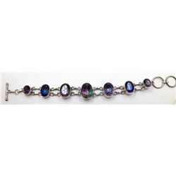 Sterling Silver .925 Vintage Mystic Topaz Bracelet