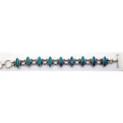 Sterling Silver .925 Vintage Turquoise Bracelet