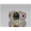 Image 1 : Sterlng Silver .925 Green Tourmaline/Ruby Ring