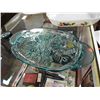 Image 2 : SERVING DISH - AQUA BLUE GLASS - KIG)KEDAUG INDUSTRIAL GROUP) INDONESIA - LATE 1960'S -