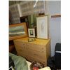 BLONDE OAK DRESSER WITH MIRROR