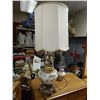 Image 1 : ORNATE TABLE LAMP - WHITE SHADE AND CRYSTAL JEMS