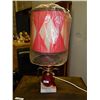 Image 1 : RETRO BED SIDE LAMP - RED WITH MARBLE BASE