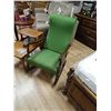 Image 1 : VINTAGE UPHOLSTERED & MAHOGANY ROCKER