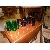 Image 1 : LOT OF CRANBERRY AND EMERALD GLASSWARE