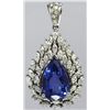 Image 1 : Nat Tanzanite AAA 14.00ct w/ Diamond Pendant and Chain