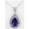 Image 2 : Nat Tanzanite AAA 14.00ct w/ Diamond Pendant and Chain