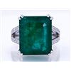 Image 1 : Nat. Emerald 16.79ct w/ Diamond Cocktail Ring 14kt