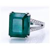 Image 2 : Nat. Emerald 16.79ct w/ Diamond Cocktail Ring 14kt