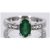 Image 1 : Nat. Emerald .90ct w/ Diamond Ring