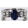 Image 1 : Nat. Ceylon Blue Sapphire w/ Diamond Ring
