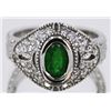 Image 1 : Nat. Emerald .58ct w/ Diamond Ring