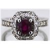 Image 1 : Nat. Ruby 1.00ct w/ Diamond Ring