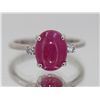 Image 1 : Natural Cabochon Ruby W/ Diamond Ring