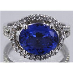 Nat. Tanzanite 3.70ct w/ Diamond Ring