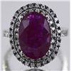 Image 1 : Nat Ruby 4.00ct w/ Diamond Ring