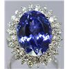 Image 1 : Nat Tanzanite w/ Diamond Cocktail Ring