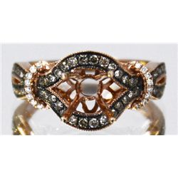 14kt Rose Gold Diamond Semi Mount