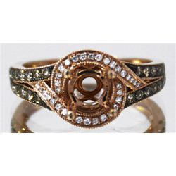 14kt Rose Gold Diamond Semi Mount